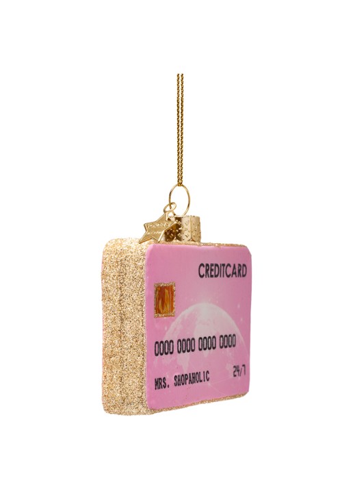 Vondels Creditcard kersthanger 7 cm - detail 4 roze