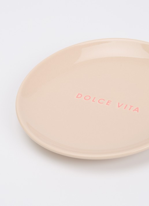 Vondels Dolce Vita gebaksbordje 16 cm - detail beige