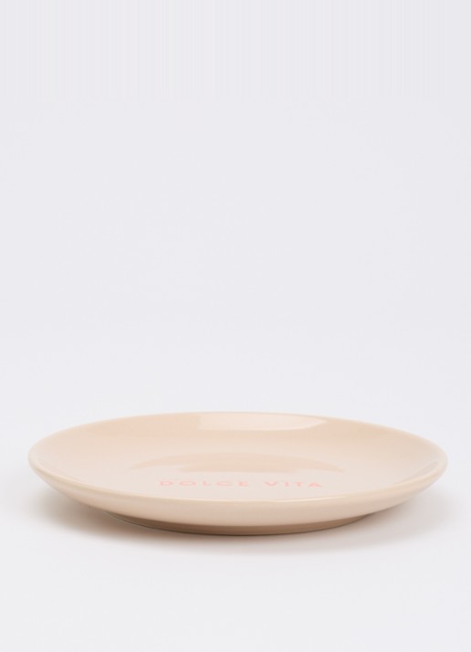 Vondels Dolce Vita gebaksbordje 16 cm - voorkant 3 beige