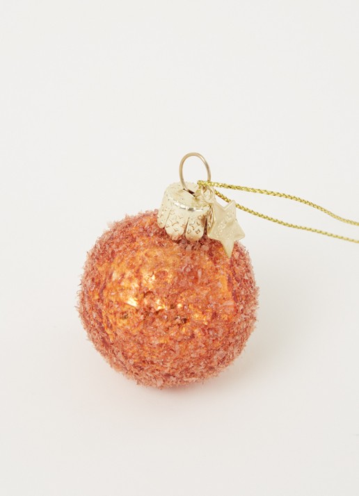Vondels Dutch bitterbal kersthanger 6 cm - detail oranjebruin