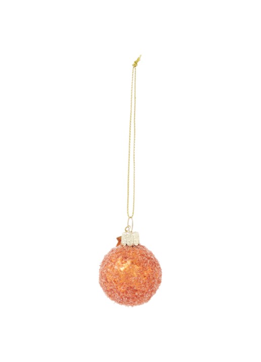 Vondels Dutch bitterbal kersthanger 6 cm - voorkant 2 oranjebruin