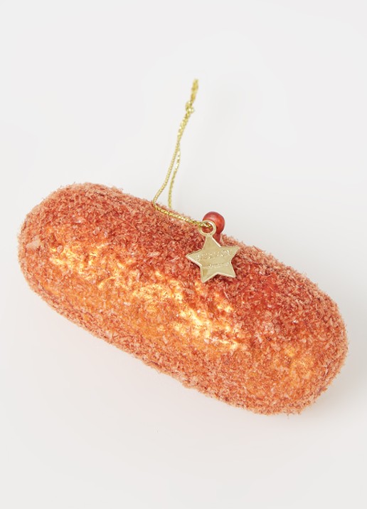 Vondels Dutch Kroket kersthanger 10 cm - detail 3 oranjerood