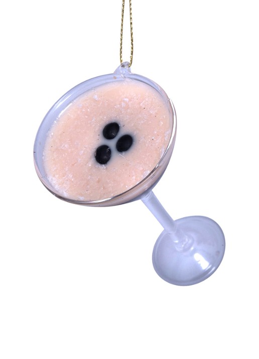 Vondels Espresso Martini kersthanger 9 cm - detail donkerbruin