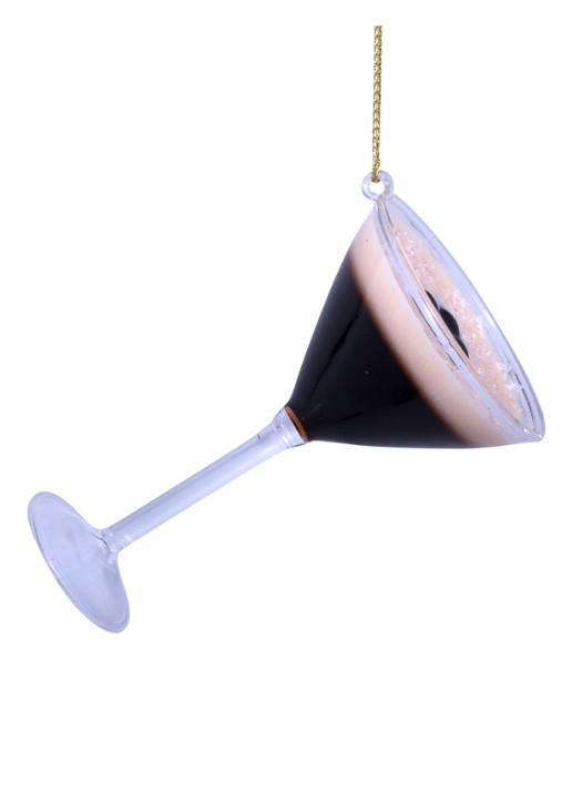 Vondels Espresso Martini kersthanger 9 cm - voorkant 4 donkerbruin
