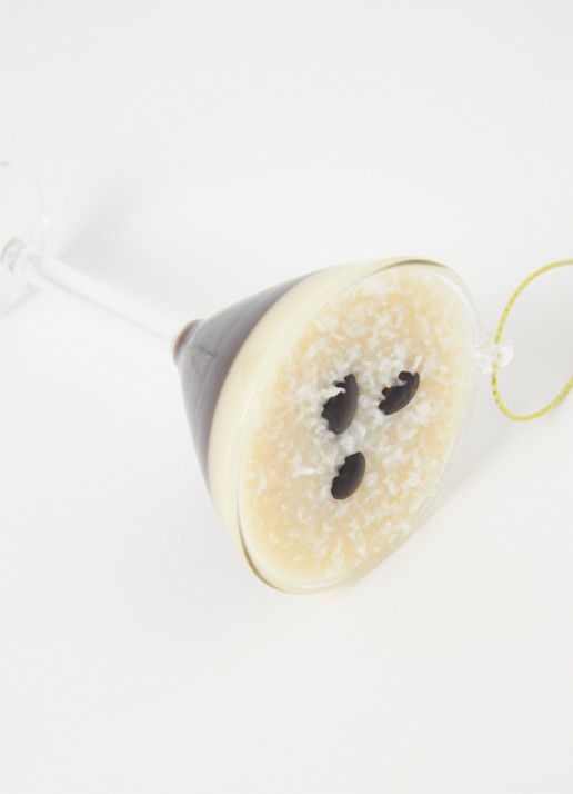 Vondels Espresso Martini kersthanger 9 cm - detail donkerbruin