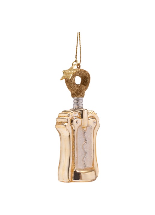 Vondels Flesopener kersthanger 10,5 cm - detail goud