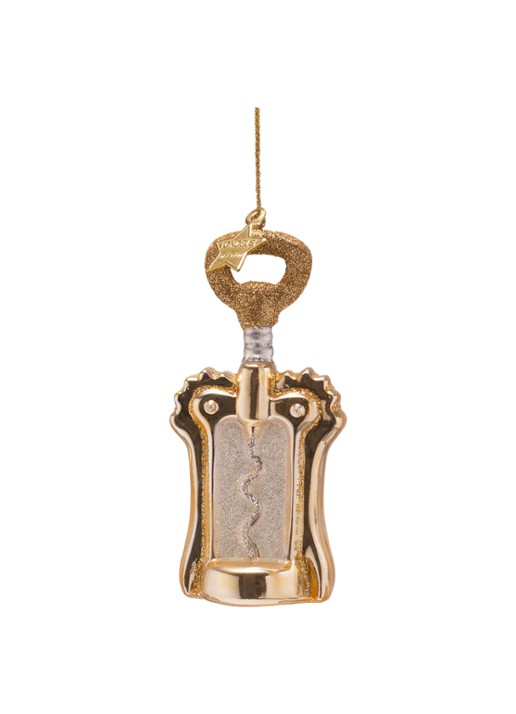 Vondels Flesopener kersthanger 10,5 cm - detail 3 goud