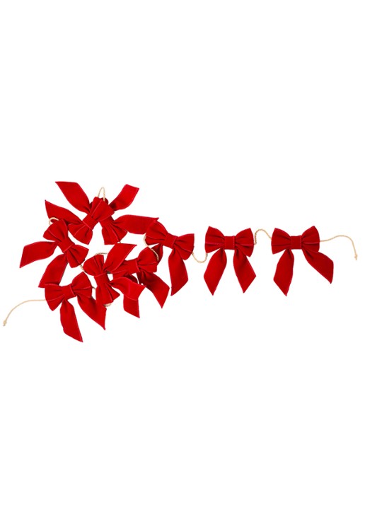 Vondels Fluwelen strik kerstslinger 180 cm