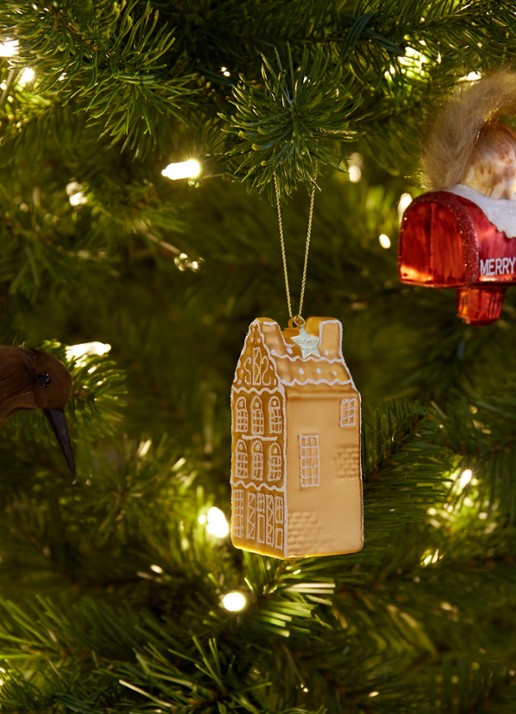 Vondels Ginger Bread Canal House kersthanger 8,5 cm - voorkant 3 orange