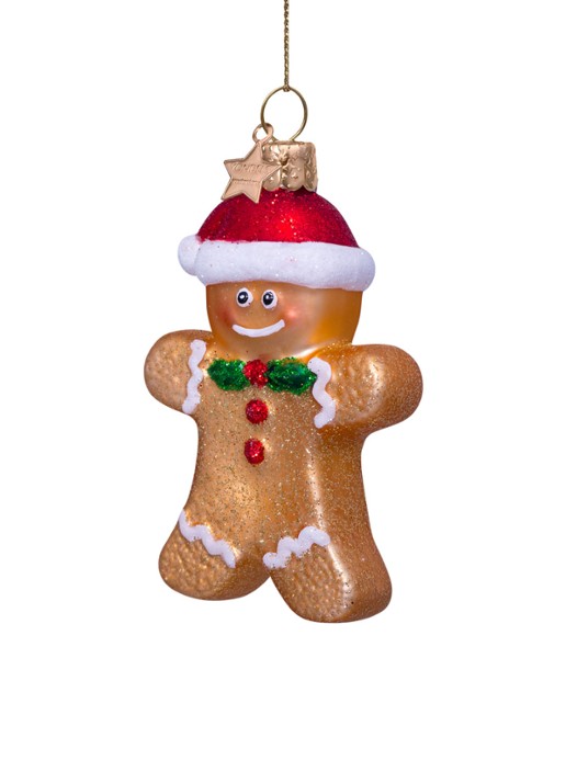 Vondels Gingerbread Cookie kersthanger 8,5 cm - detail 3 goud