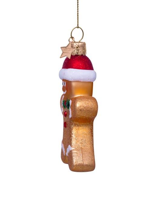 Vondels Gingerbread Cookie kersthanger 8,5 cm - detail 4 goud