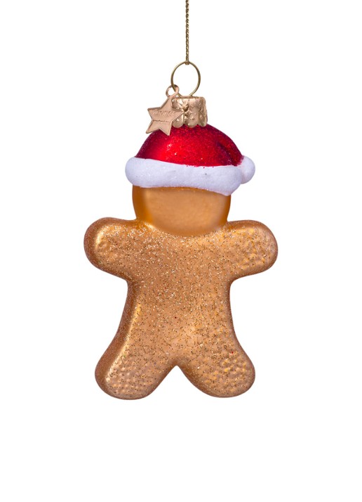 Vondels Gingerbread Cookie kersthanger 8,5 cm - detail 5 goud