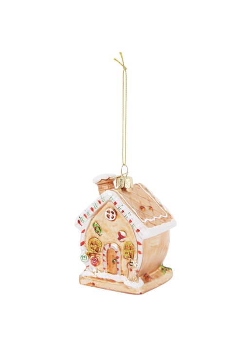 Vondels Gingerbread House kersthanger 9,5 cm - voorkant 2 orange
