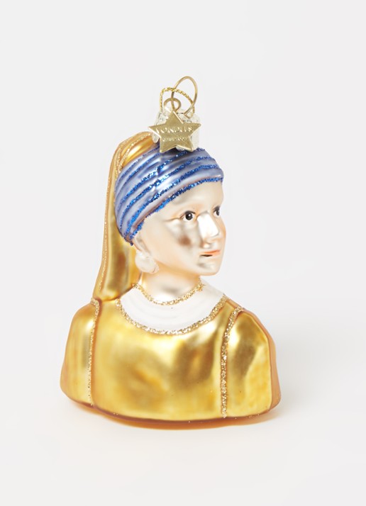 Vondels Girl With A Pearl Earring Vermeer kersthanger 8 cm - detail multicolor