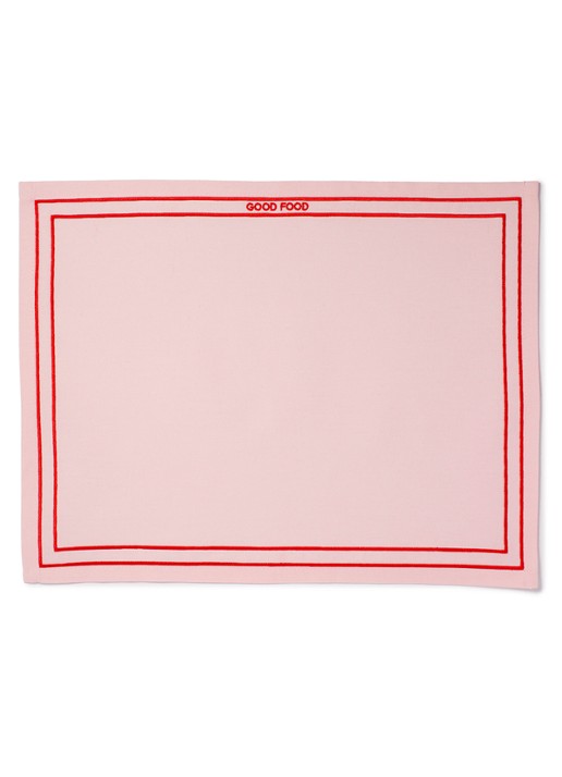 Vondels Good Food placemat 42 x 32 cm set van 2 - detail roze