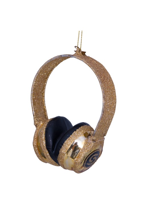 Vondels Gouden koptelefoon 12 cm - achterkant goud