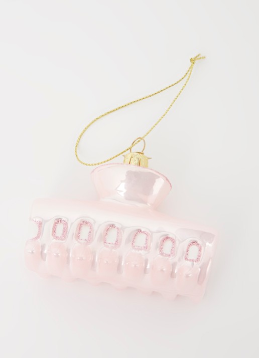 Vondels Haar Clip kersthanger 7 cm - detail 3 roze