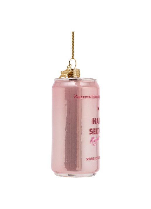 Vondels Hard Seltzer Raspberry kersthanger 9 cm - detail roze