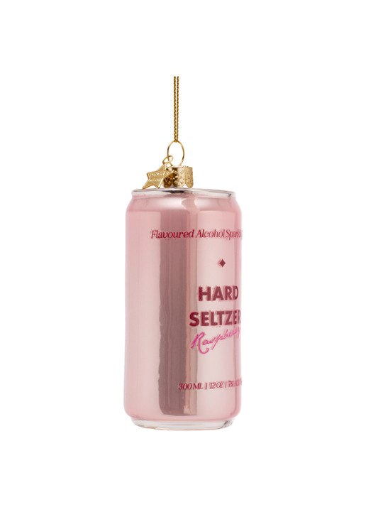 Vondels Hard Seltzer Raspberry kersthanger 9 cm - voorkant 4 roze