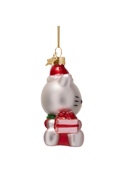 Vondels Hello Kitty met Cadeau kersthanger 9,5 cm - detail 2 rood
