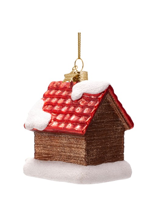 Vondels Hondenhuis kersthanger 8,5 cm - detail 5 bruin