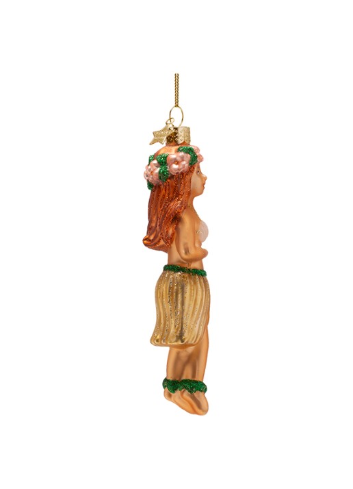 Vondels Hula meisje kersthanger 13,5 cm - detail brons