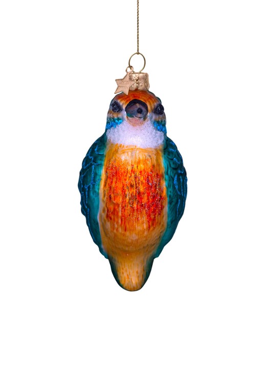 Vondels IJsvogel kersthanger 10 cm - detail 3 multicolor