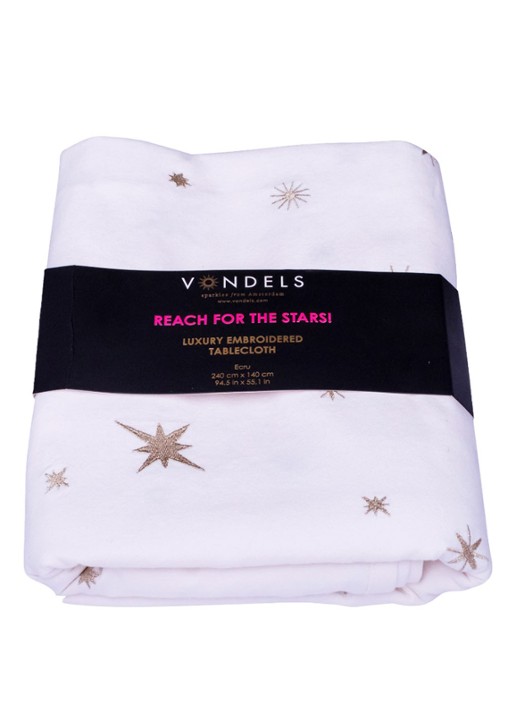 Vondels Kerst tafelkleed 140 x 240 cm - voorkant 4 naturel