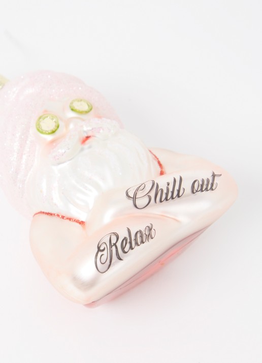 Vondels Kerstman met beauty handdoek 9 cm - detail roze