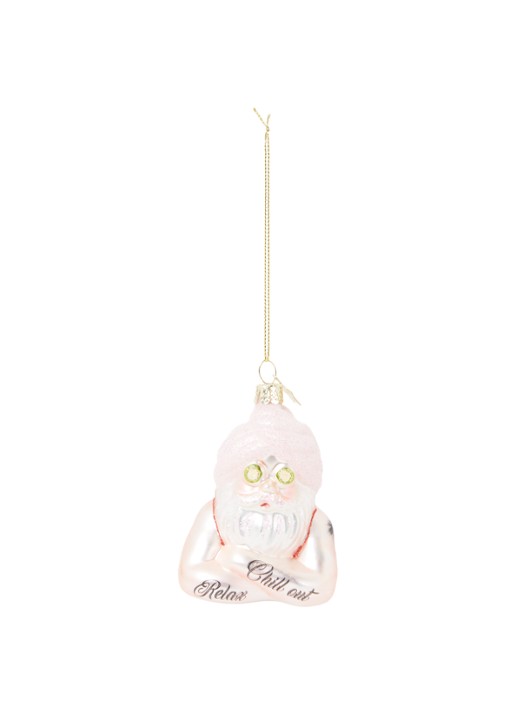 Vondels Kerstman met beauty handdoek 9 cm - voorkant 2 roze