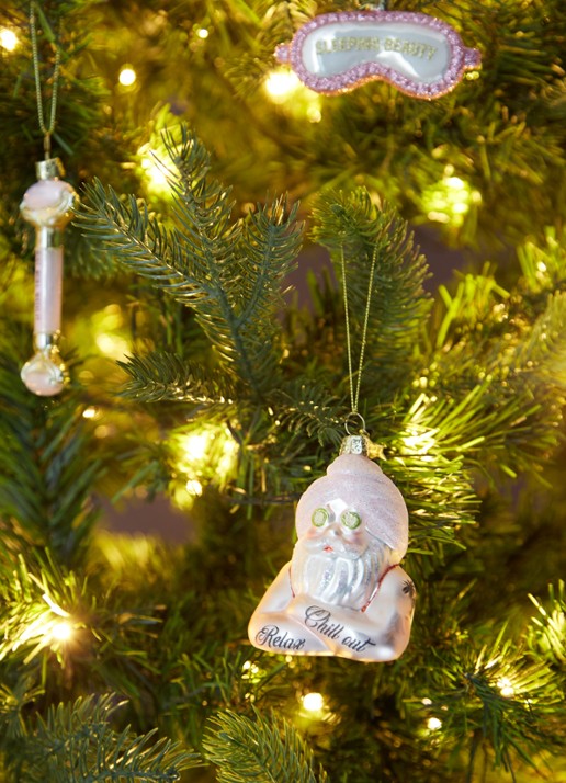 Vondels Kerstman met beauty handdoek 9 cm - voorkant 3 roze