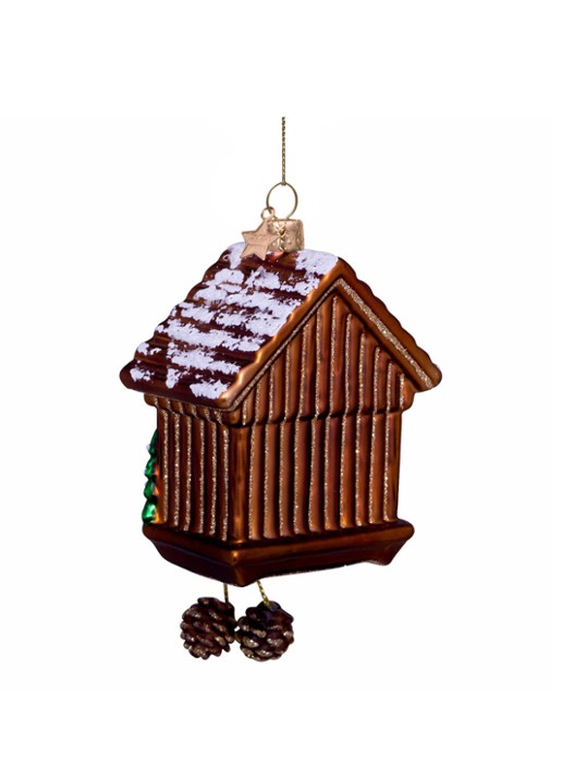 Vondels Koekoeksklok kersthanger 10 cm - detail 4 bruin