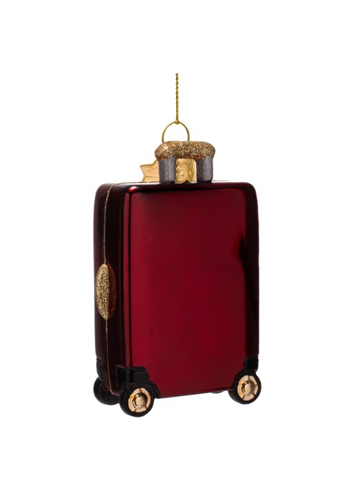 Vondels Koffer kersthanger 10 cm - achterkant rood