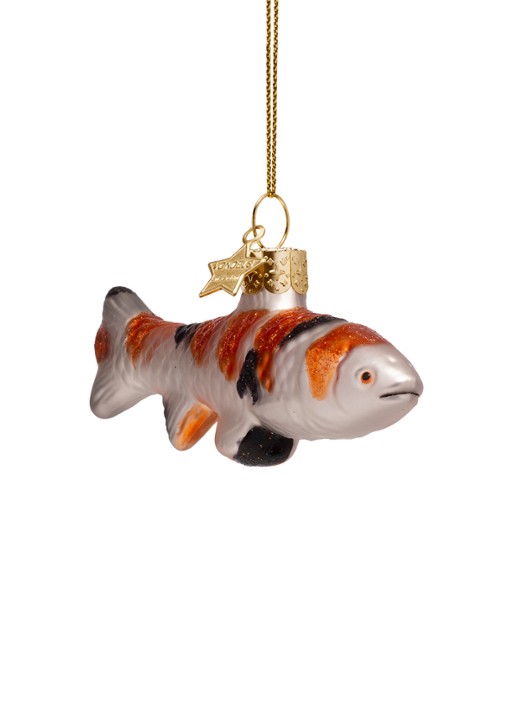 Vondels Koikarper kersthanger 6 cm - achterkant 3 creme