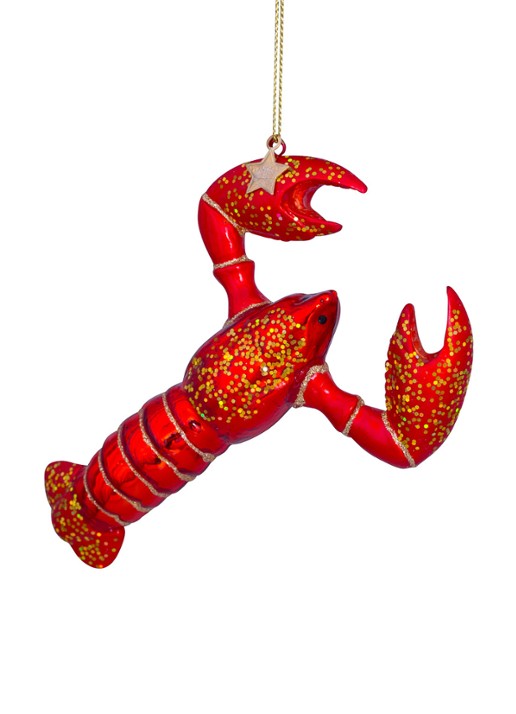 Vondels Kreeft kersthanger 13,5 cm - detail 3 rood