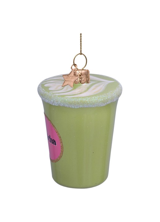 Vondels Latte Matcha Thee kersthanger 8 cm - detail multicolor