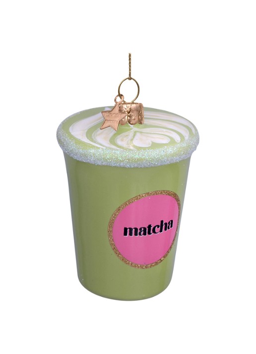 Vondels Latte Matcha Thee kersthanger 8 cm - detail 4 multicolor