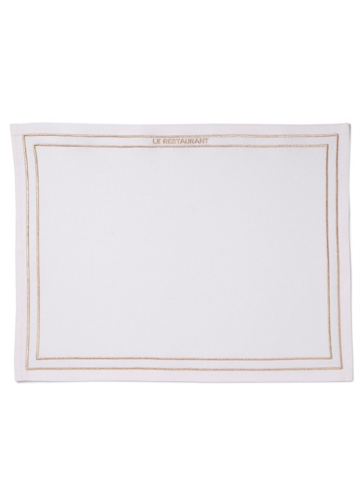Vondels Le Restaurant placemat 42 x 32 cm set van 2 - detail 3 wit
