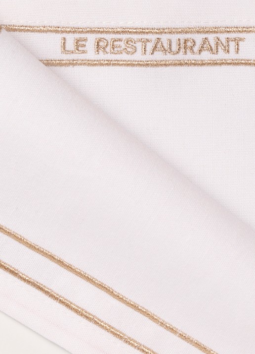 Vondels Le Restaurant placemat 42 x 32 cm set van 2 - voorkant 2 wit