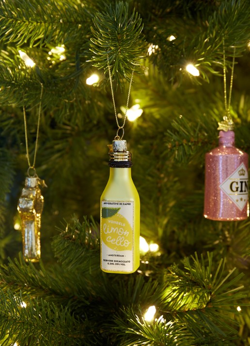 Vondels Limoncello Bottle kersthanger 10,5 cm - voorkant 3 geel