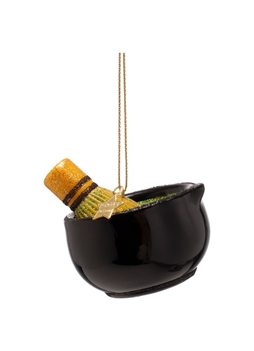Vondels Matcha Thee Set kersthanger 6 cm - achterkant 2 zwart