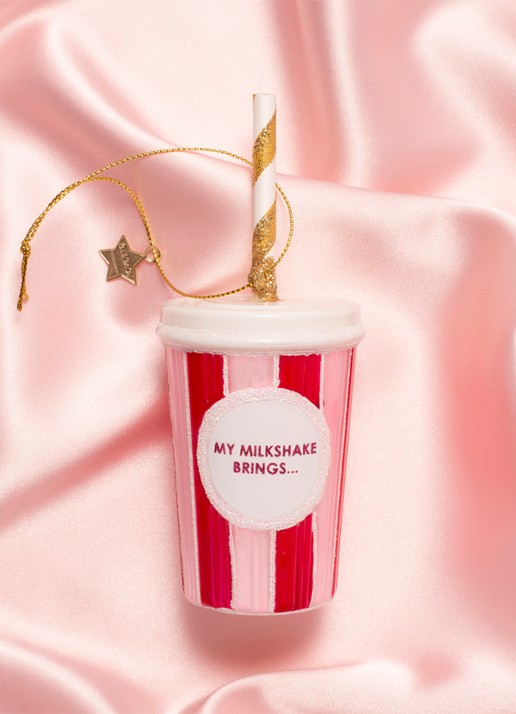 Vondels Milkshake kersthanger 14 cm - voorkant 4 roze