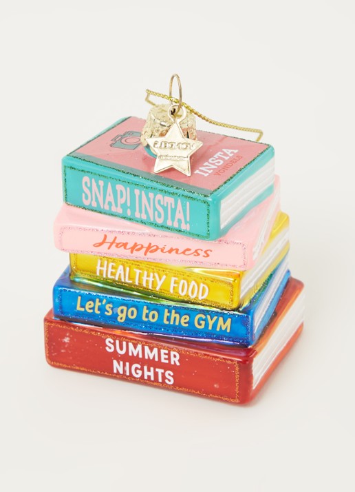 Vondels Multi Color Books kersthanger 7,5 cm - detail 3 multicolor