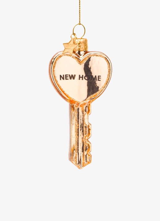 Vondels New Home kersthanger 8,5 cm - voorkant 2 goud