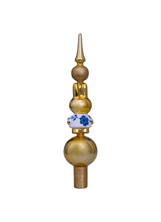 Vondels Nijntje/Miffy in Delfts Blauw Jurk piek 28 cm - detail 5 goud