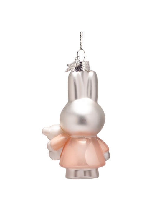 Vondels Nijntje/Miffy met Beer kersthanger 11 cm - achterkant 3 roze