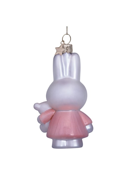 Vondels Nijntje/Miffy met Beer kersthanger 11 cm - detail 6 roze