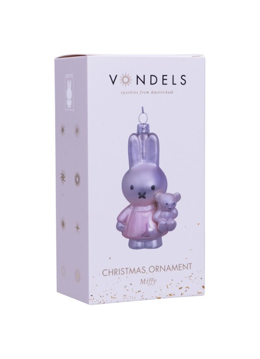 Vondels Nijntje/Miffy met Beer kersthanger 11 cm - detail 7 roze