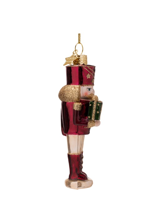 Vondels Notenkraker kersthanger 16 cm - detail 4 rood