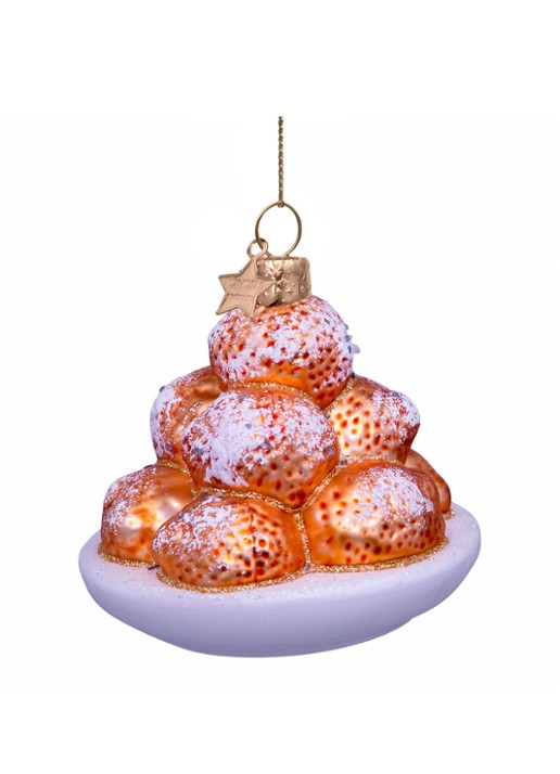 Vondels Oliebollen kersthanger 7 cm - detail 3 multicolor